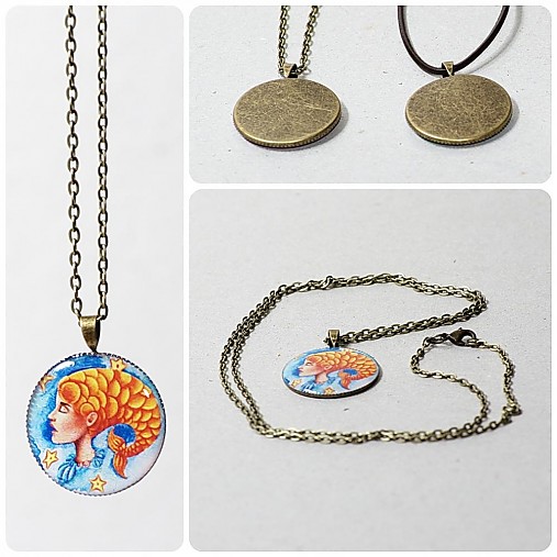 Náhrdelníky - PISCES - RYBY - Medailónik podľa znamenia - 2157967