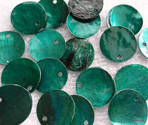 Placička perleť 15mm-1ks (smaragd)