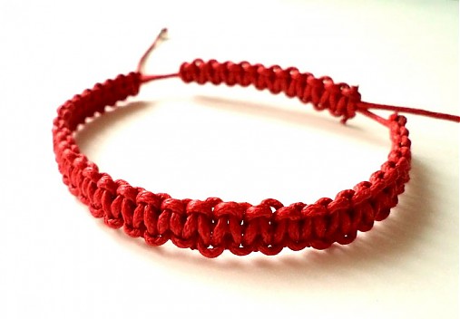 Náramky - náramok - shamballa - červený - 2247884