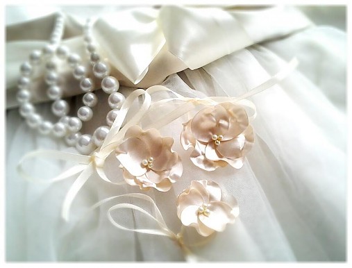 Náramky - Družičky ala champagne. - 2438260