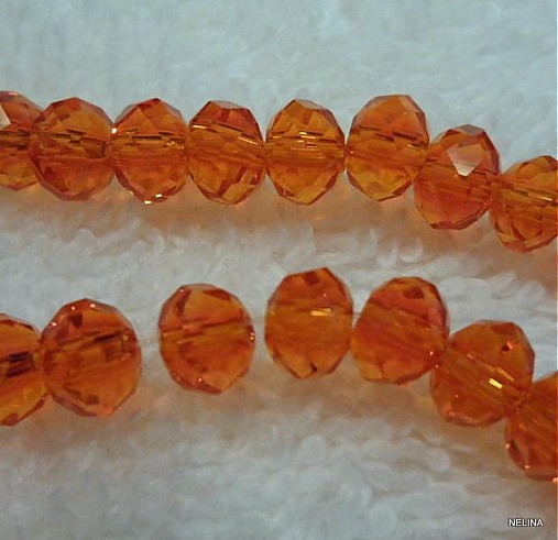 Sklenená rondelka 6x4mm-1ks (oranžová)