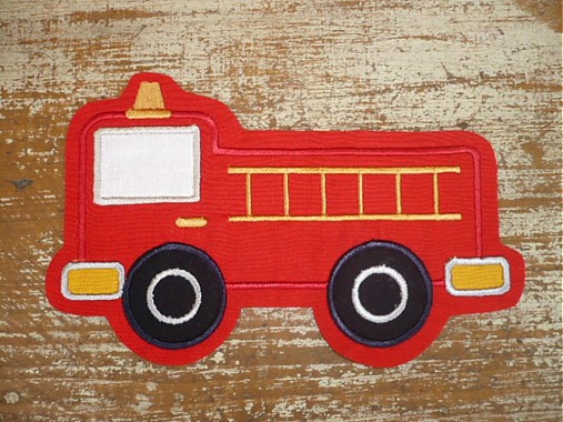 Materiál ručne robený - fire truck( aplikácia- našivka) - 2477292
