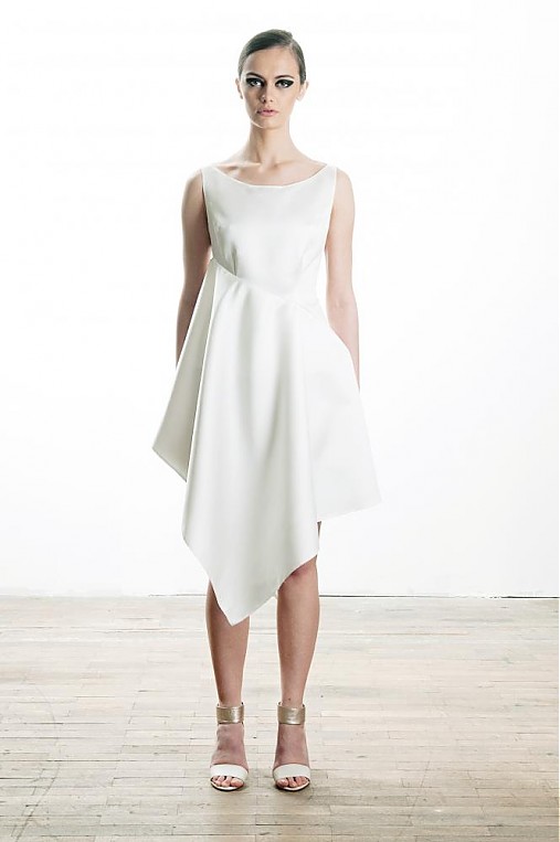 Asymetrické saténové šaty, me&m spring / summer 2013