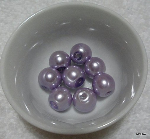 Voskované perly 10mm-8ks (sv.fialová)