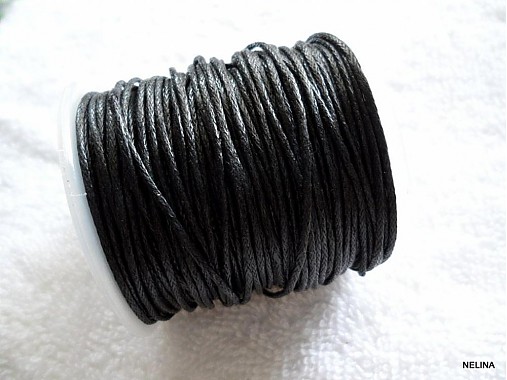 Bavlnená voskovaná šnúrka 1mm-1m (čierna)