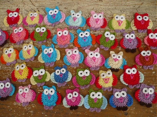 Brošne - SOVA/ hačkovaná nášivka - 2565542