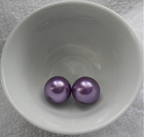 Voskované perly 12mm-2ks (fialová)