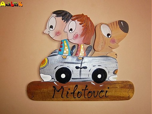 Tabuľky - Menovka rodinka a psík - 2625224