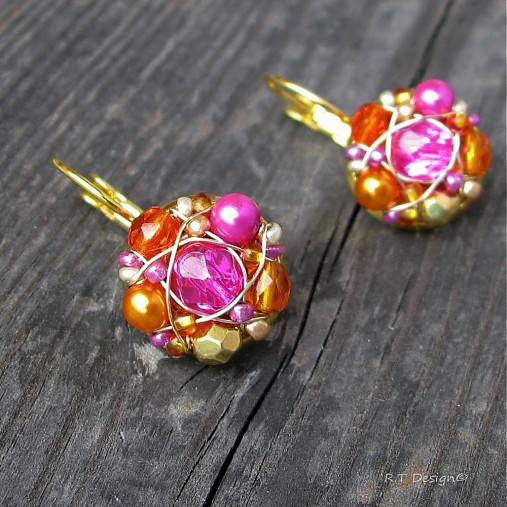 Náušnice - Náušničky Růžový Orient...  - 2630317