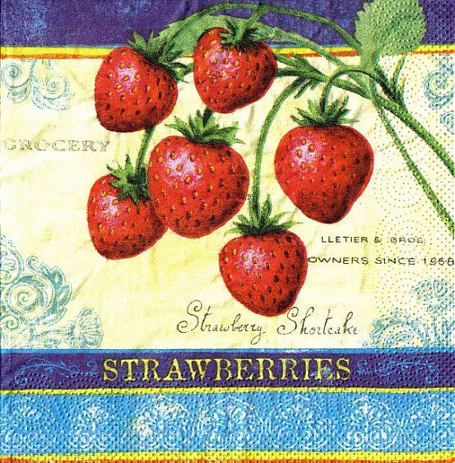  - Servítka "Strawberries" ihneď - 2659483