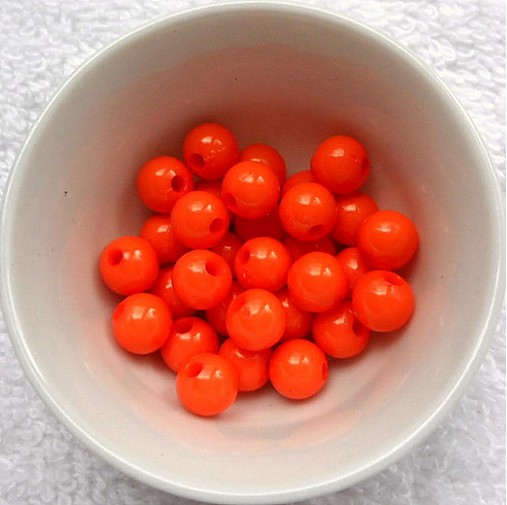 Korálky COLOR plast 7mm (oranžová-30ks)