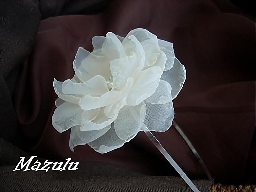 Ozdoby do vlasov - maslová čelenka aj svadobná/biela,ivory/ - 2727114