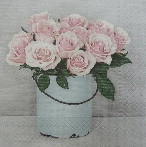  - Servítka "Vintage Ruže v kochlíku" - 2733386