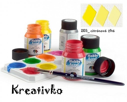  - Akrylové farby (matné) 59 ml - 205_citrónová žltá - 2750253