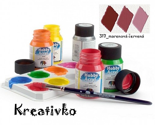  - Akrylové farby (matné) 59 ml - 317_marenová červená - 2750401