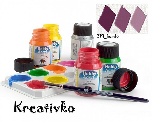  - Akrylové farby (matné) 59 ml - 319_bordó - 2751341