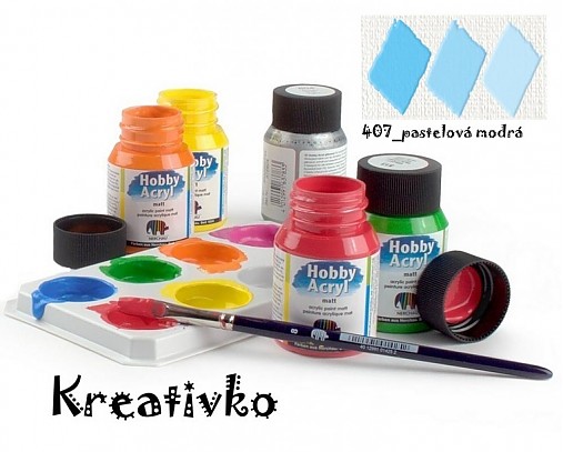 - Akrylové farby (matné) 59 ml - 407_pastelová modrá - 2751354