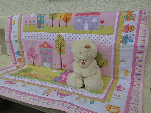  - Ružová panelová deka pre bábätko - 2773697