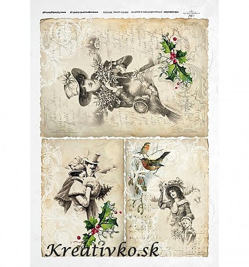  - Ryžový papier - R 0193  Dáma s rukávnikom - 2784458