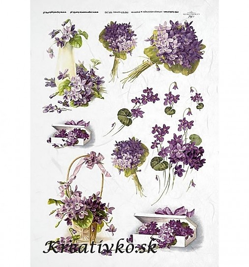  - Ryžový papier - R 0242  Fialky - 2784569