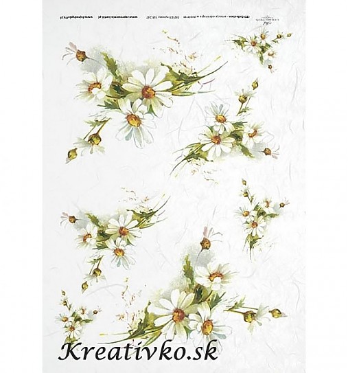  - Ryžový papier - R 0247  Margarétky biele - 2784606