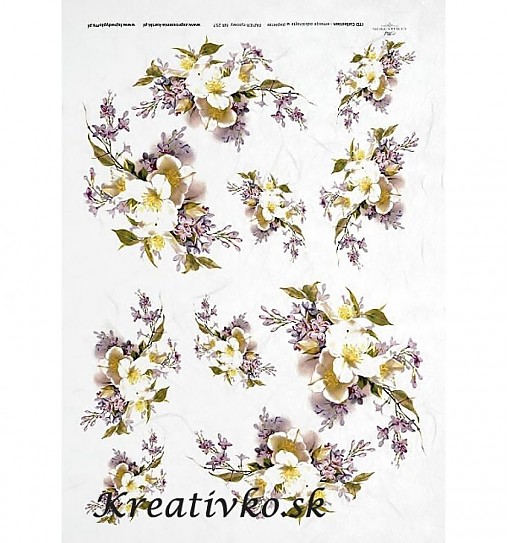  - Ryžový papier - R 0257  Jemné kvietky - 2784747