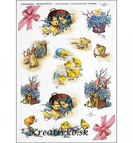  - Ryžový papier - R 0289  Kuriatka a nezábudky - 2785130