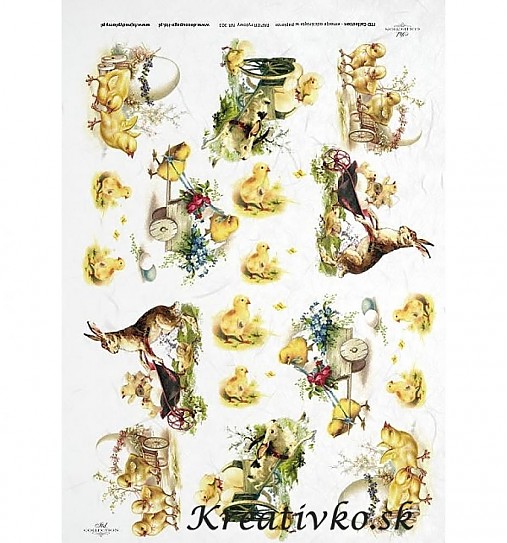  - Ryžový papier - R 0303  Kuriatka a zajace - 2785178