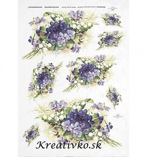  - Ryžový papier - R 0326  Modrá kytička - 2786554