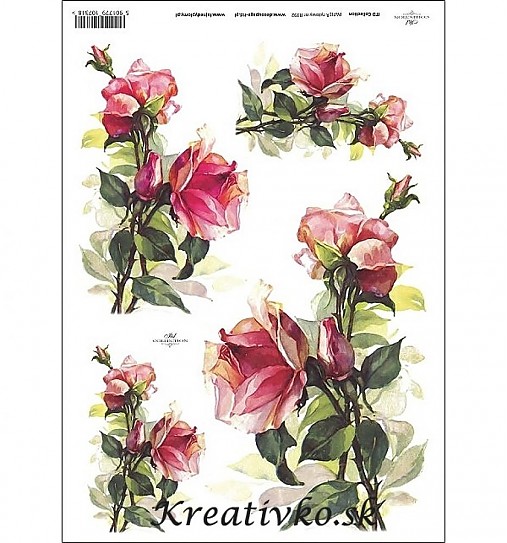 - Ryžový papier - R 0392  Ruže - 2787101