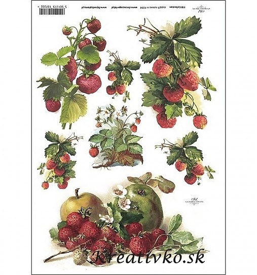  - Ryžový papier - R 0394  Jahody a jablká - 2787106