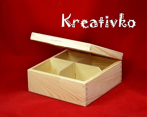  - Čajová krabica: 4-priehradková (bez zapínania) - 2787522