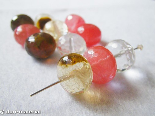 Korálky - rondelky fire cherry krištáľu, 10 x 14 mm - 2789418