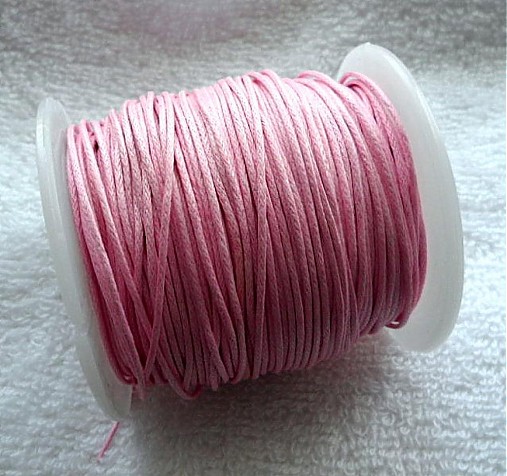 Bavlnená voskovaná šnúrka 1mm-1m (ružová)