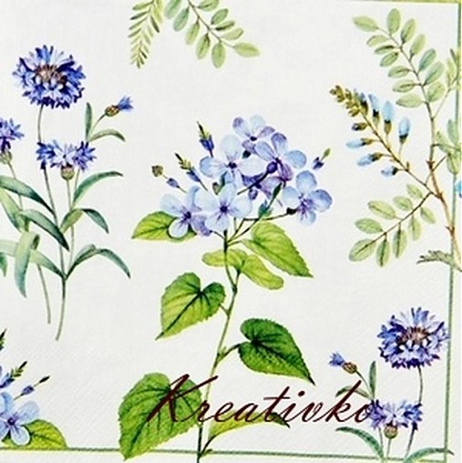  - Servítka 33 x 33 cm - Modré lúčne kvety - 2804124