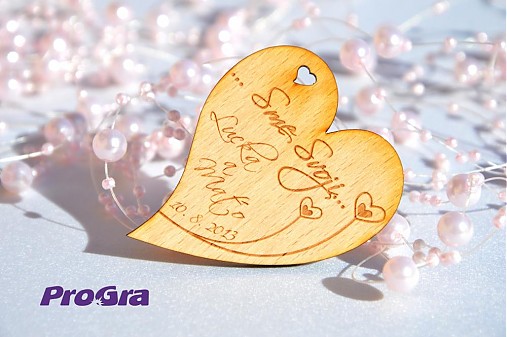 Darčeky pre svadobčanov - Drevená magnetka - Minisrdiečko - Sme svoji 1A - Akciová cena - 2853427