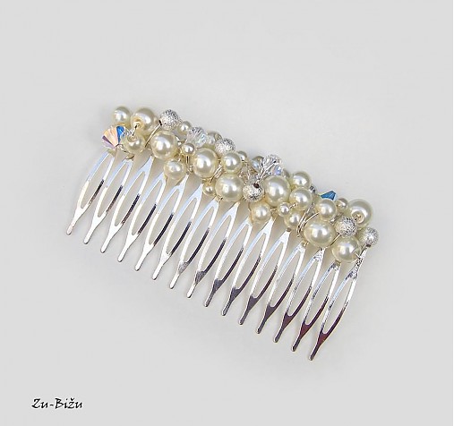 Ozdoby do vlasov - Ivory hrebienok - 2957611