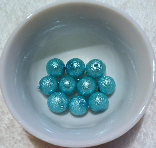 Voskované vrúbkované korálky 8mm-10ks (tyrkys sv)