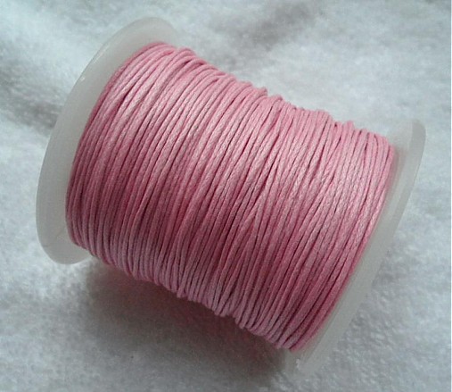 Bavlnená voskovaná šnúrka 0,8mm-1m (ružová)