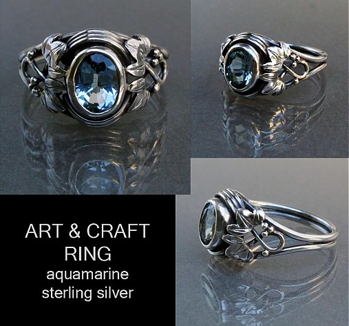  - Art & Craft Aquamarine ring (menší kameň) - 3108413