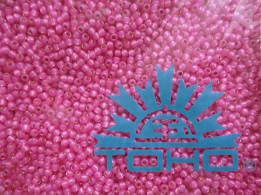 TOHO round silver-lined 11/0=2,2mm-10g (14-Milky Hot Pink)