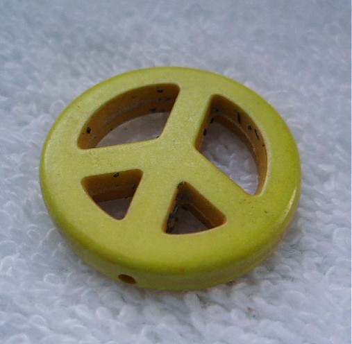 Prírodný kameň-PEACE-1ks (žltá)