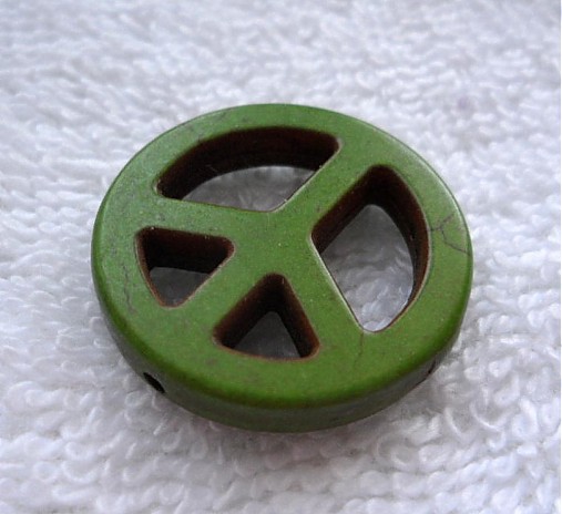 Prírodný kameň-PEACE-1ks (zelená)
