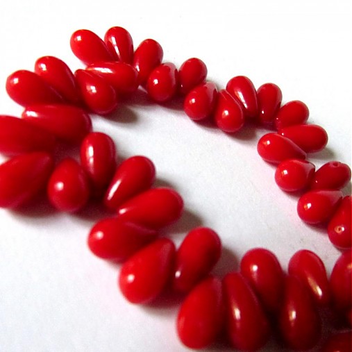 Minerály - Koral korálka / kvapka 9x5mm (Red) - 3351229
