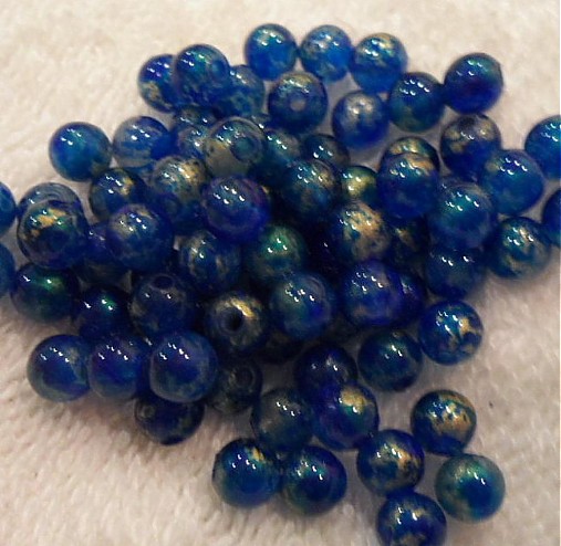 Korálky plast 6mm-50ks (modrá)