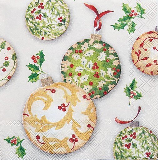  - Holly Ornaments cream - Vianočné ozdoby - 3363245