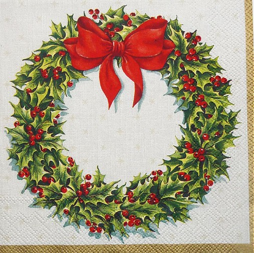  - Christmas Wreath cream - Vianočný veniec - 3373155