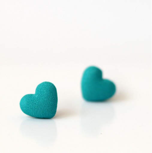 Náušnice - Náušnice srdiečka Tyrkys - 3430155