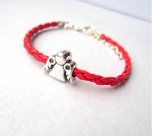 Náramky - Kabbalah, kožený s anjelikom :)) - 3502284