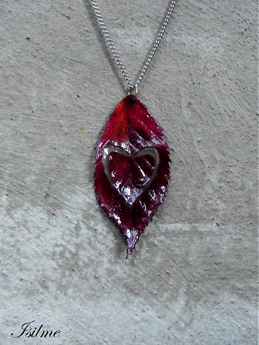 Náhrdelníky - Autumn Leaf - heart 2 - 3505697